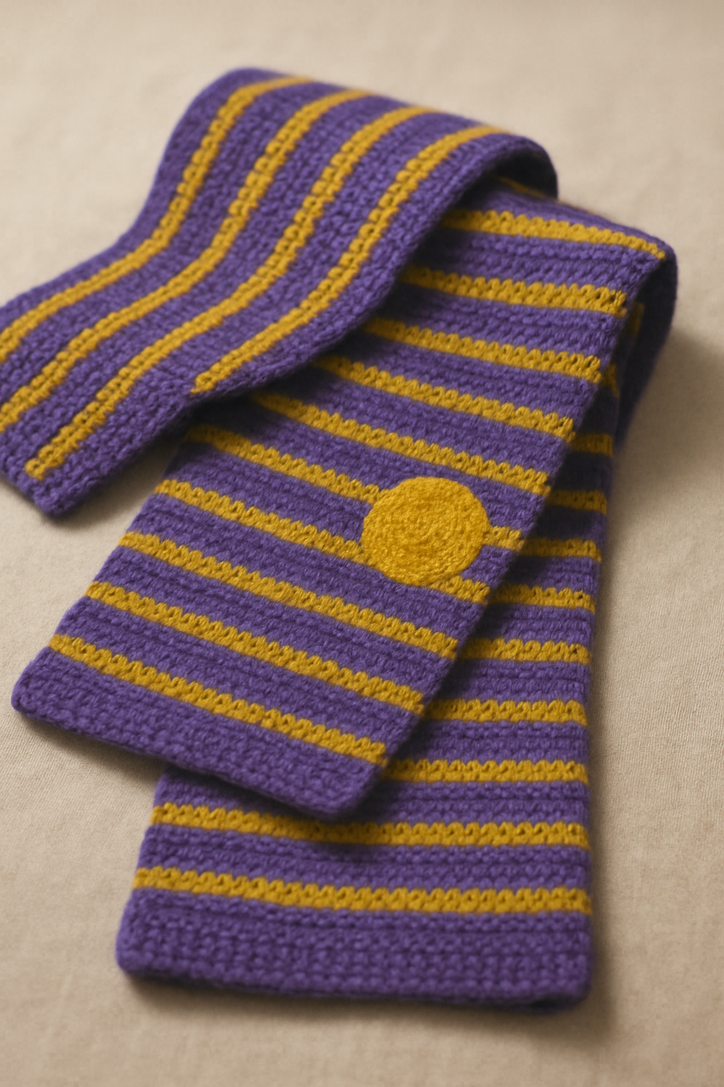 Violet & Yellow Soft Wool Scarf