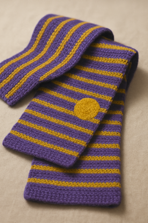 Violet & Yellow Soft Wool Scarf